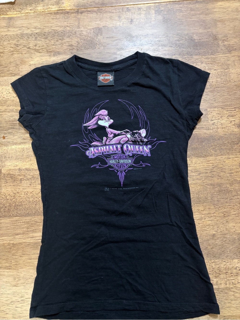 Harley-Davidson Black Tee with Purple 'Asphalt Queen' Graphic